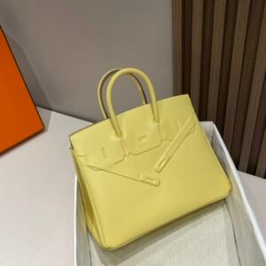 【I’m Birkin Bags】 Hermes Birkin Shadow 1Z Jaune Poussin Full Handmade