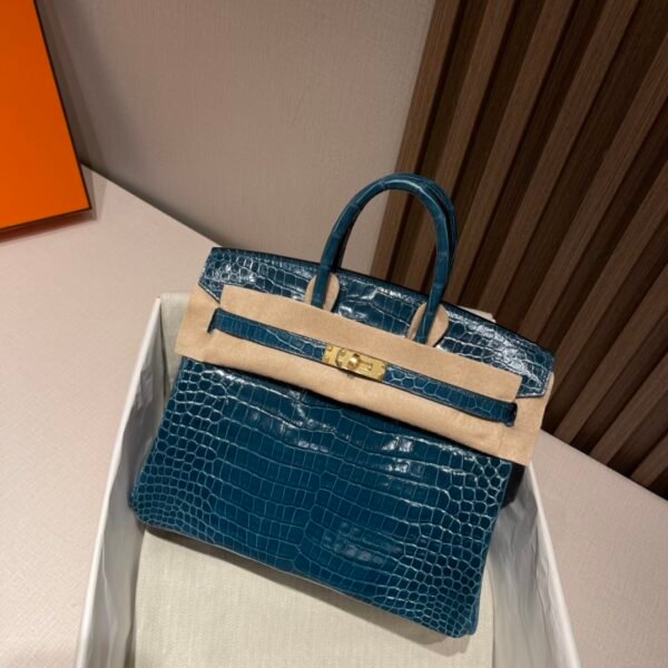 【I’m Birkin Bags】 Hermes Birkin 25cm W0 Vert Bosphore Crocodile GHW Full Handmade