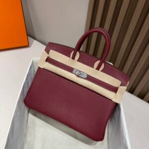 【I’m Birkin Bags】 Hermes Birkin 25CM 55 Rouge H SHW Full Handmade