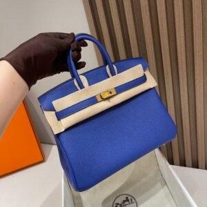 【I’m Birkin Bags】 Hermes Birkin 25CM 7T Bleu electrique GHW Full Handmade