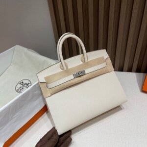 【I’m Birkin Bags】 Hermes Birkin 25CM Epsom 10 Craie Full Handmade