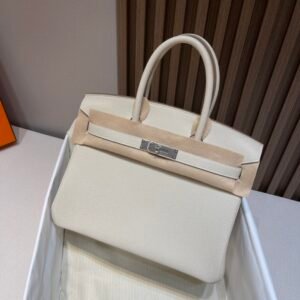 【I’m Birkin Bags】 Hermes Birkin 30CM 10 Craie Dream Bag Full Handmade